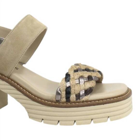 NEW SOFTWAVES women's blair heel sandal in sand multi - Picture 2 of 2